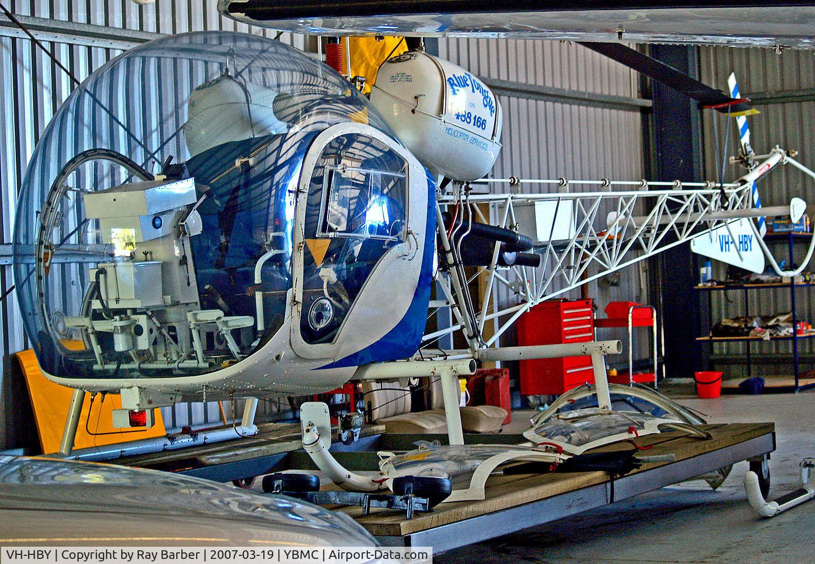 VH-HBY, 1966 Bell 47G-3B-1 Sioux C/N 6589, VH-HBY   Bell 47G-3B-1 Sioux [6589] (Blue Tongue Helicopters) Maroochydore~VH 19/03/2007