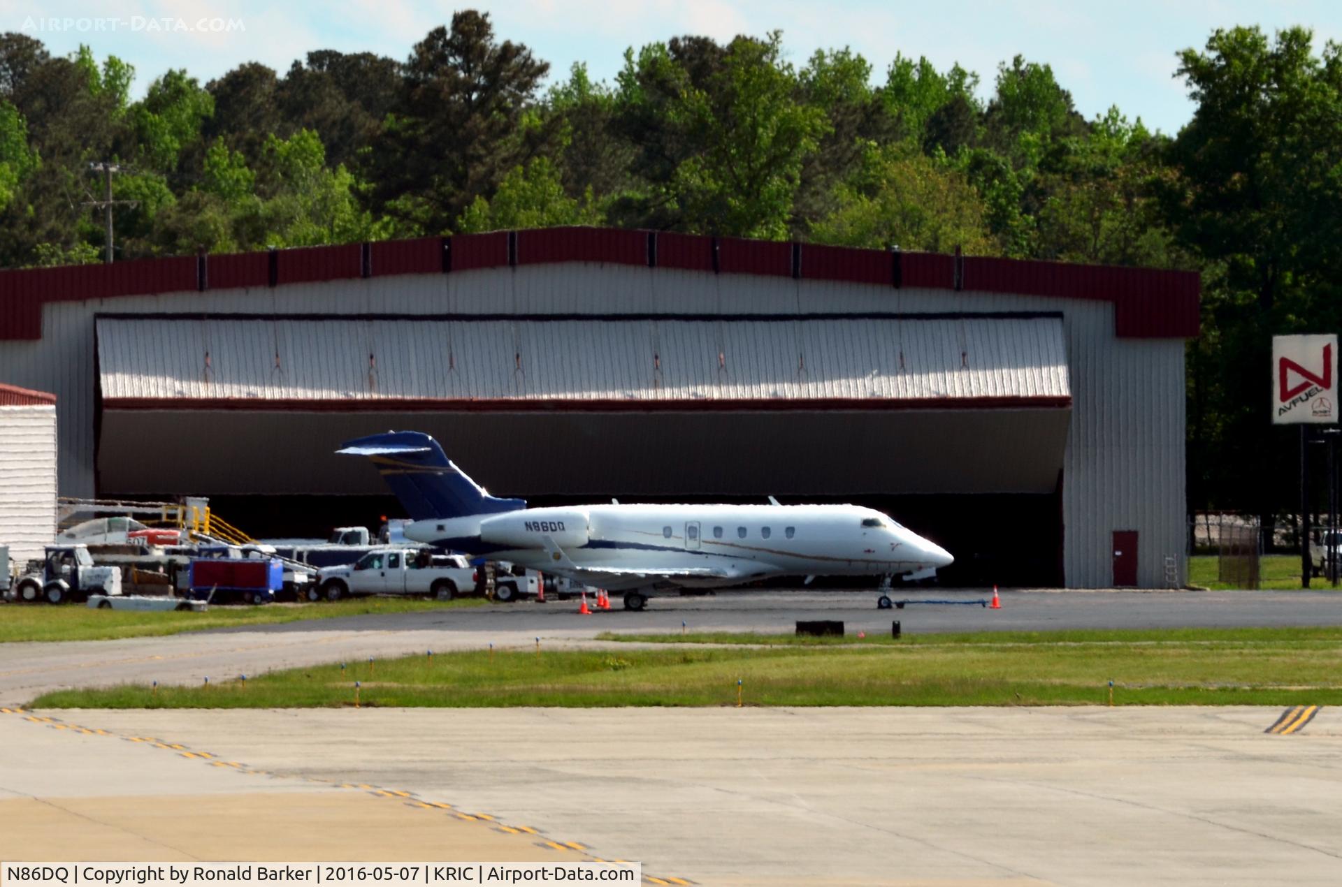 N86DQ, 2007 Bombardier Challenger 300 (BD-100-1A10) C/N 20192, Parked Richmond, VA
