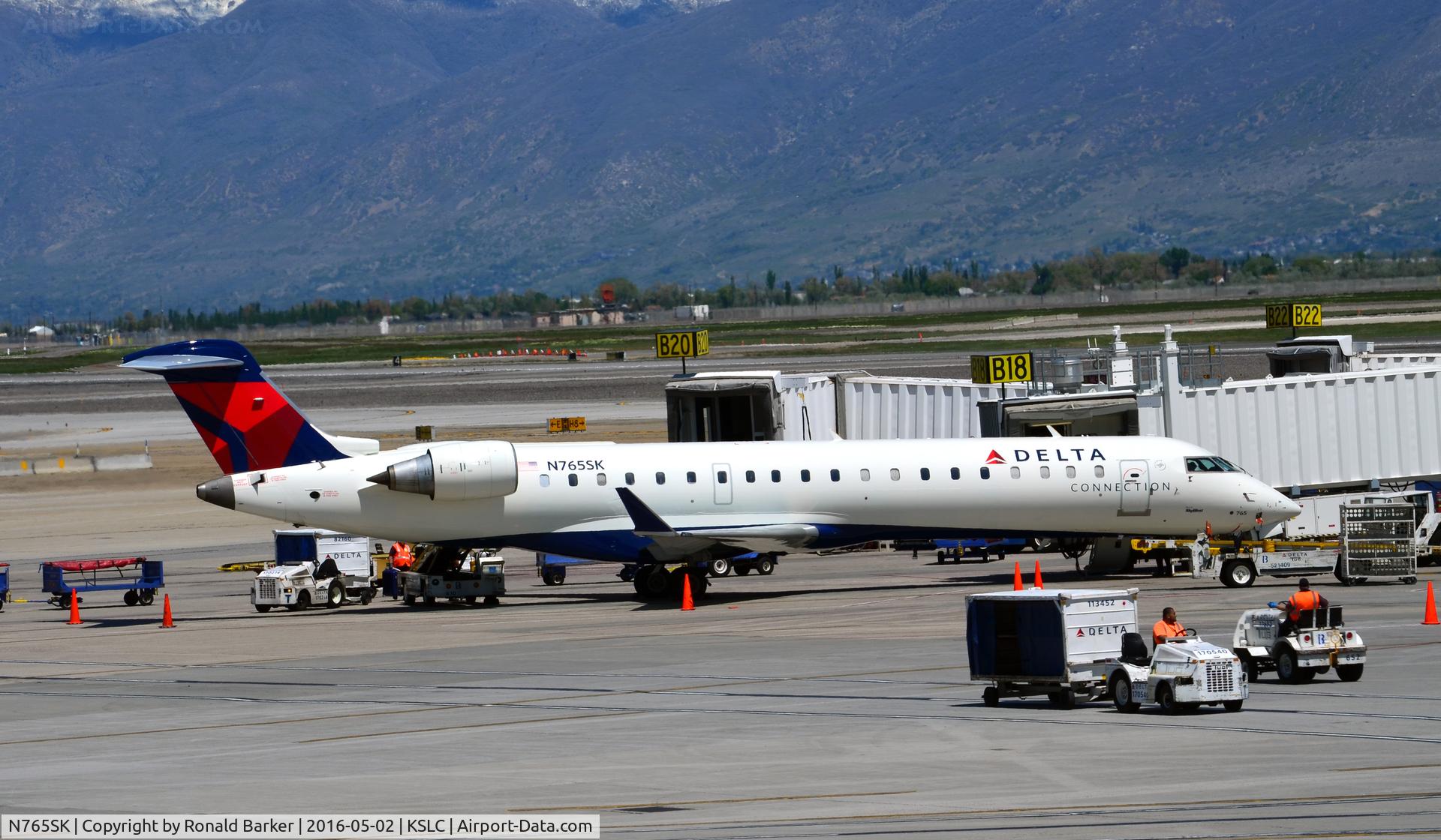 N765SK, 2005 Bombardier CRJ-702 (CL-600-2C10) Regional Jet C/N 10231, Gate B18 SLC