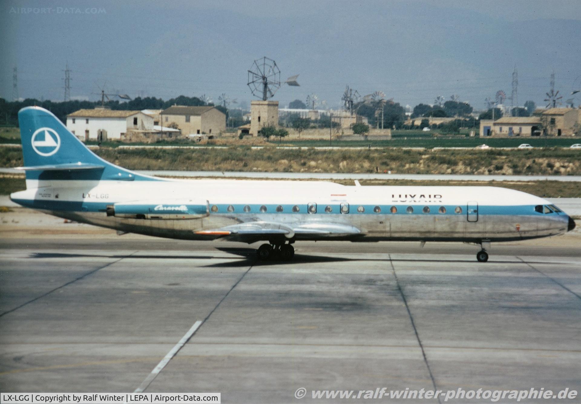 LX-LGG, 1963 Sud Aviation SE-210 Caravelle VI-R C/N 156, Sud Aviation SE-210 Caravelle VI-R - Luxair 'Princesse Marie Astrid' - 156 - LX-LGG - 05.1972 - PMI
