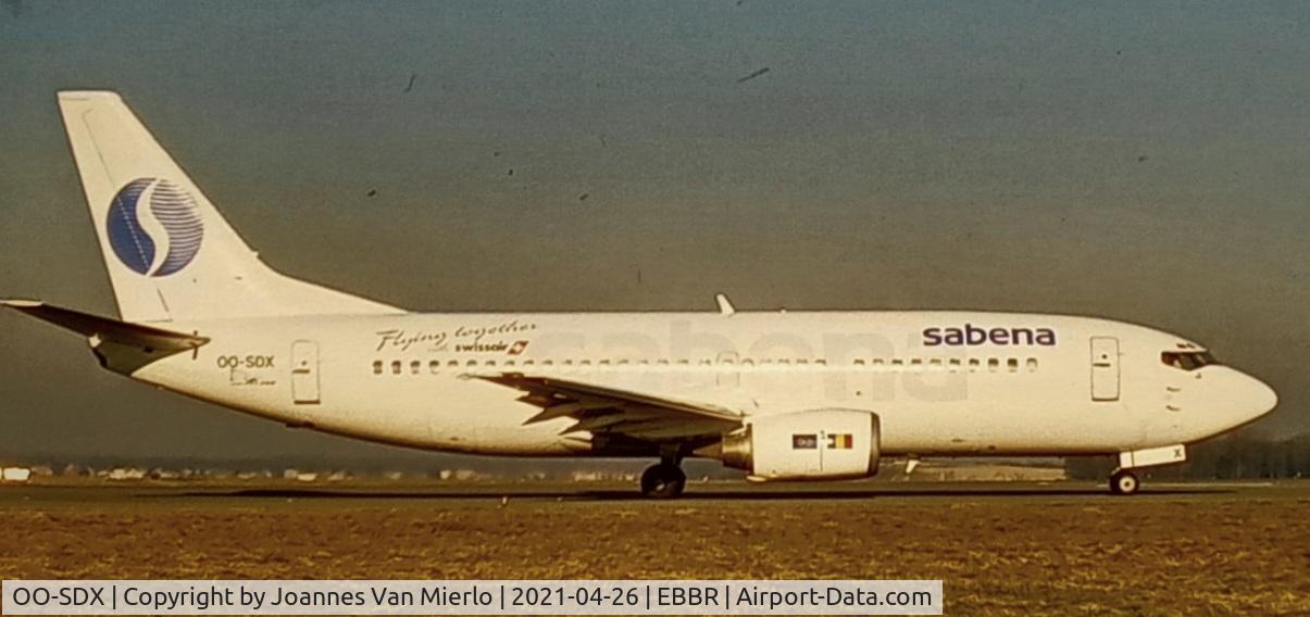 OO-SDX, 1987 Boeing 737-329 C/N 23773, scan from slide