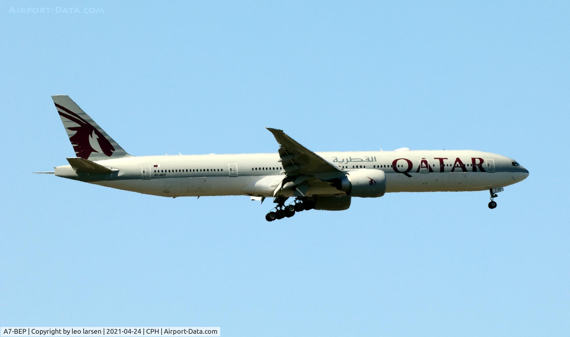 A7-BEP, 2017 Boeing 777-3DZ/ER C/N 64066, Copenhagen 24.4.2021
