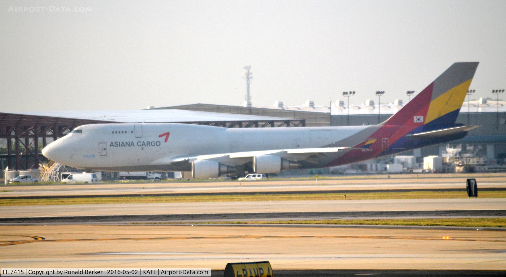 HL7415, 1993 Boeing 747-48EM(BDSF) C/N 25777, Taxi to takeoff Atlanta