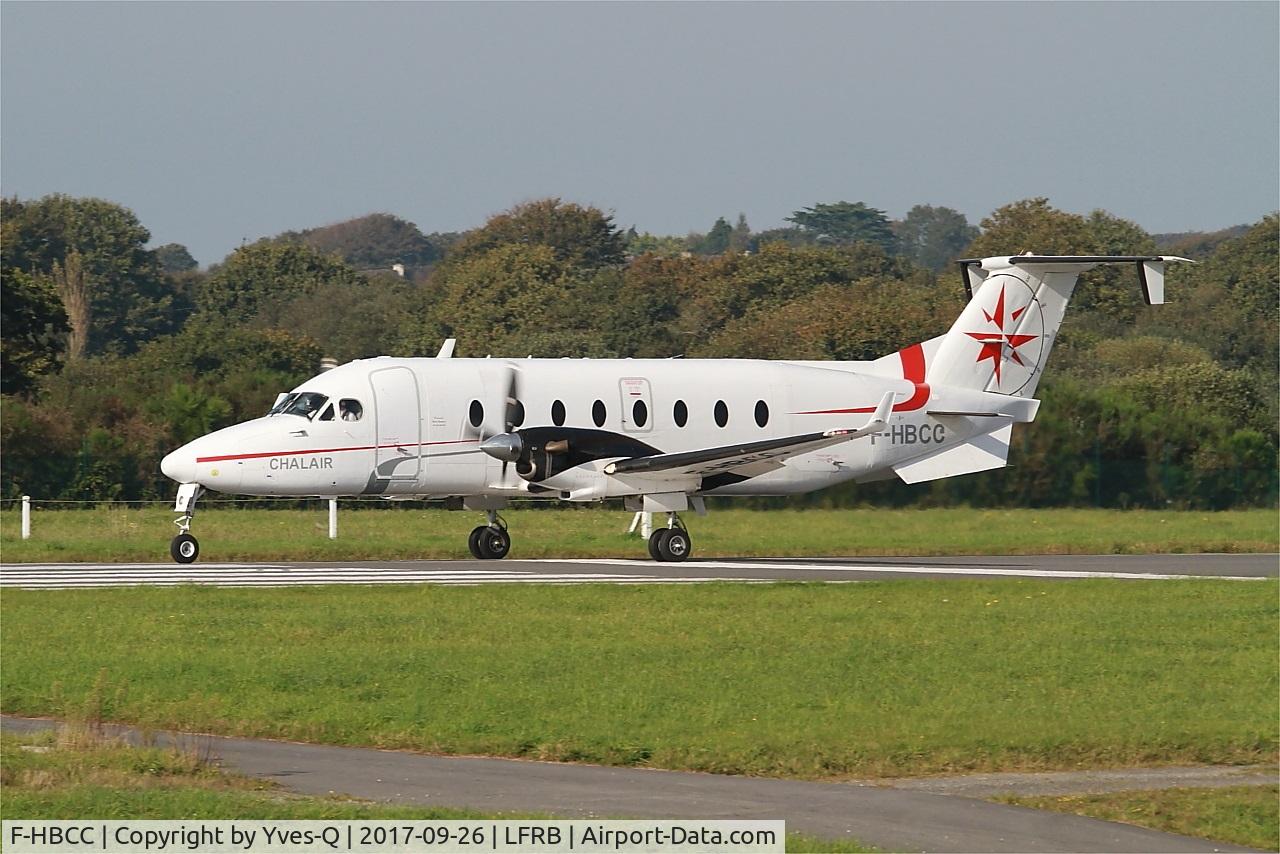 F-HBCC, 1999 Beech 1900D C/N UE-350, Beech 1900D, Take off run rwy 25L, Brest-Bretagne Airport (LFRB-BES)