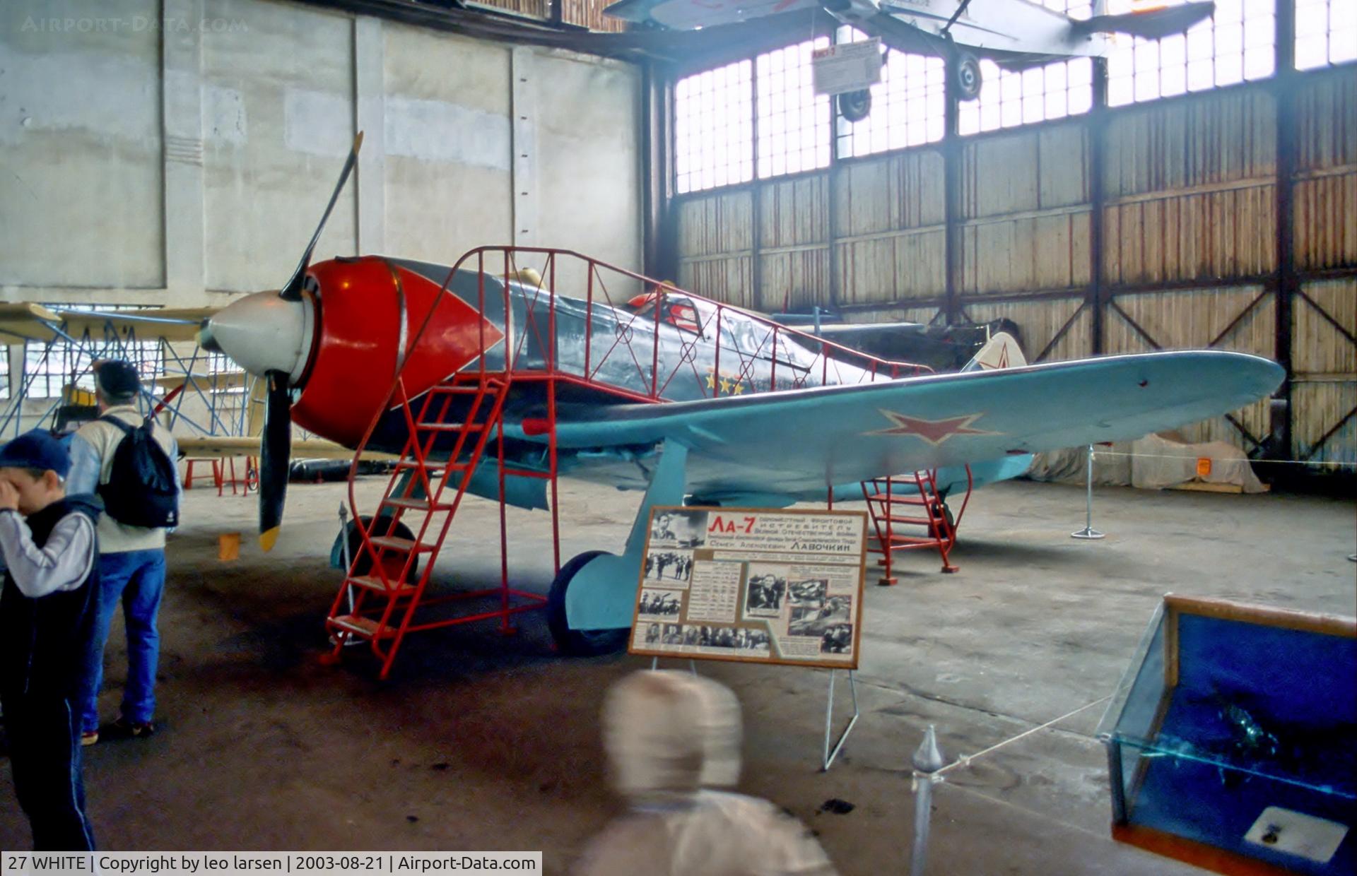 27 WHITE, 1944 Lavochkin La-7 C/N not found, Monino 21.8.2003.Fllown by Soviet ace Ivan Kozhedub with 17 air victories in this plane including a Me-262 jetfighter.
