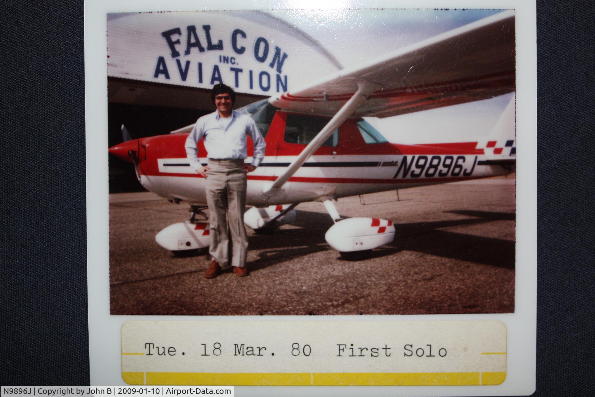 N9896J, 1976 Cessna A150M Aerobat C/N A1500705, First Solo 1980 Yankton SD.  Instructor 'Van' Falcon Aviation.