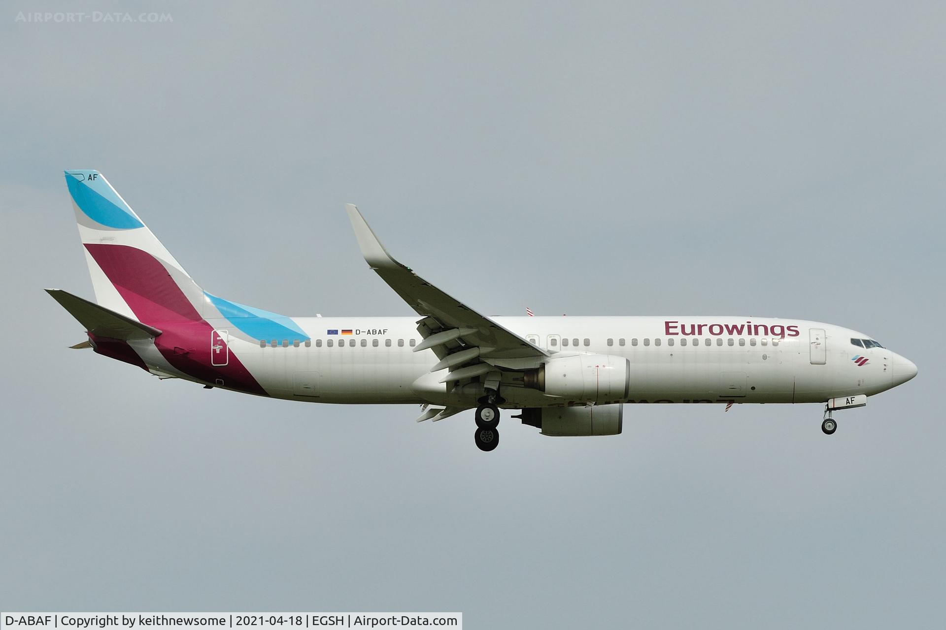 D-ABAF, 2001 Boeing 737-86J C/N 30878, Arriving at Norwich for paintwork.