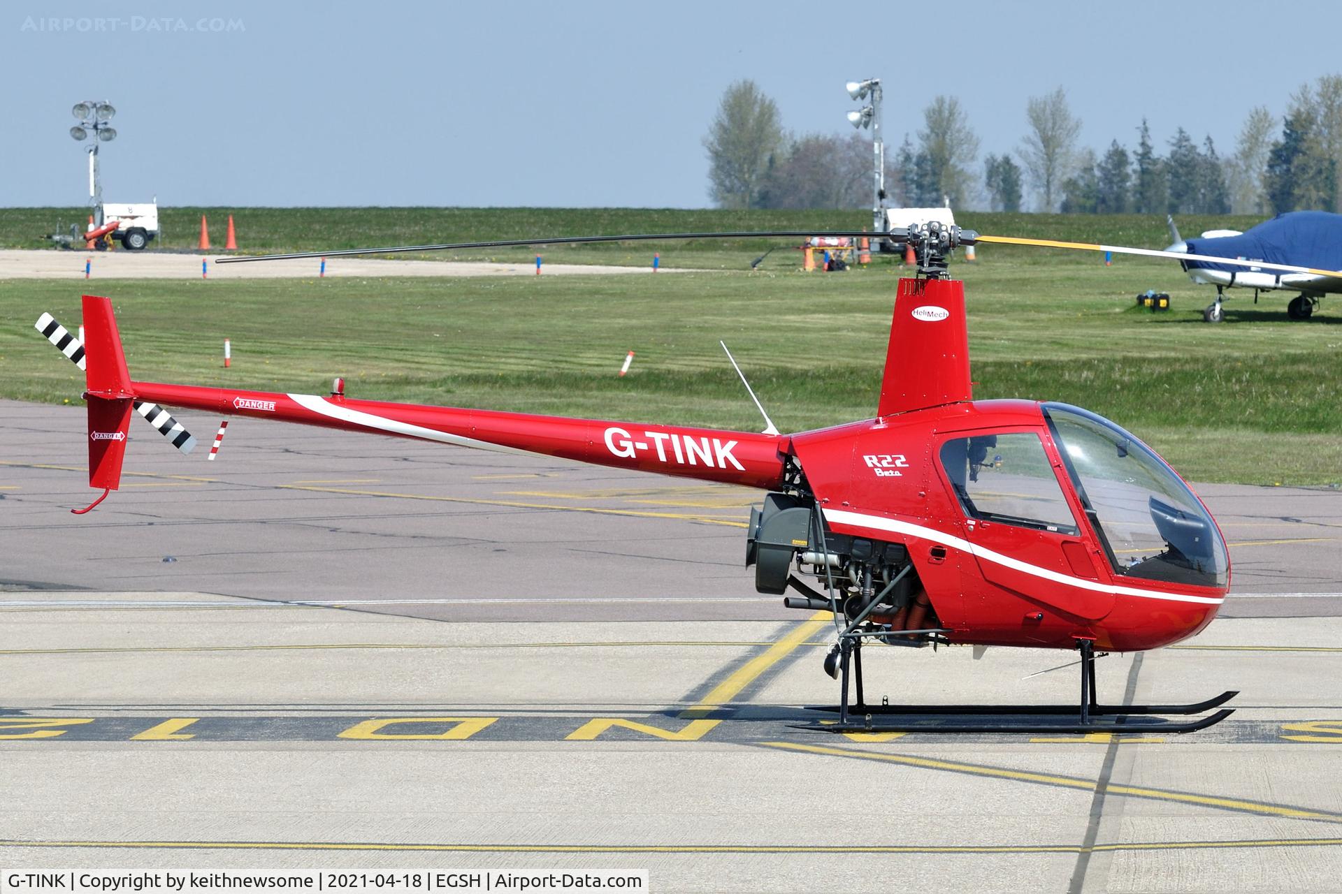 G-TINK, 1988 Robinson R22 Beta C/N 0937, Parked at Norwich.