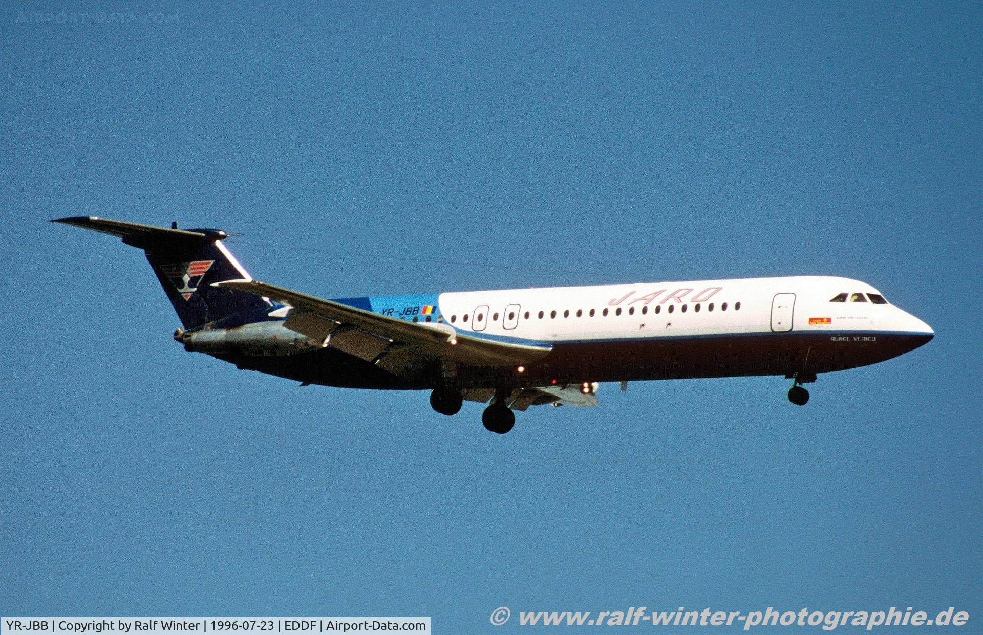 YR-JBB, 1971 BAC 111-528FL One-Eleven C/N BAC.238, BAC 111-528FL One-Eleven - Jaro International - 238 - YR-JBB - 23.07.1996 - FRA