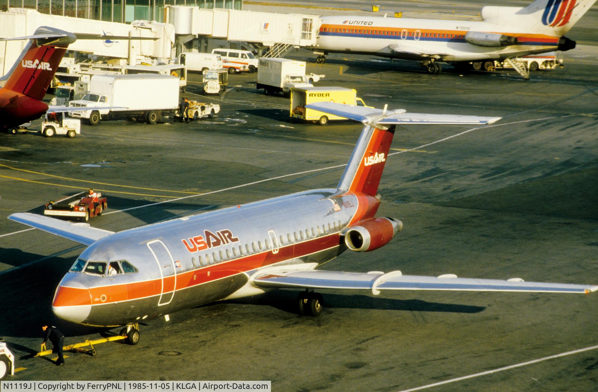 N1119J, 1966 BAC 111- 204AF One-Eleven C/N BAC.101, USAir BAC 1-11 pushed-back in LGA