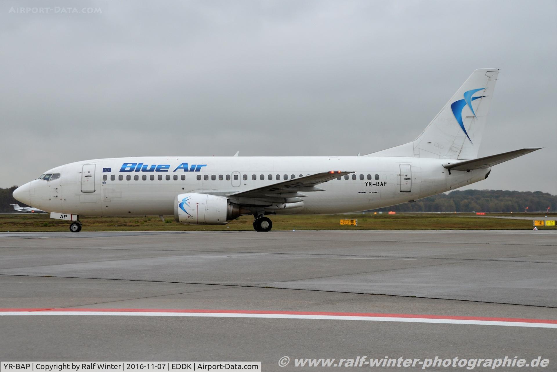 YR-BAP, 1991 Boeing 737-3Y0 C/N 24909, Boeing 737-3Y0 - 0B BMS Blue Air - 24909 - YR-BAP - 07.11.2016 - CGN