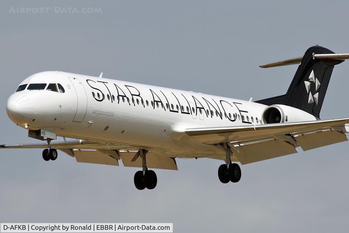 D-AFKB, 1994 Fokker 100 (F-28-0100) C/N 11527, at bru