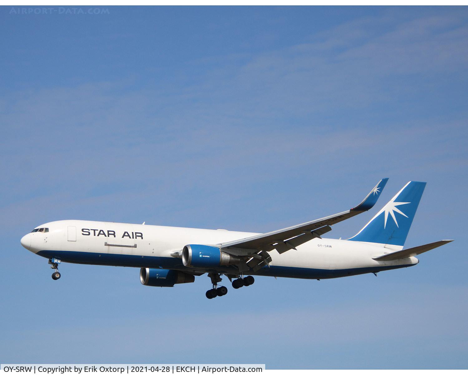 OY-SRW, 2007 Boeing 767-346F C/N 35818, OY-SRW landing rw 22L