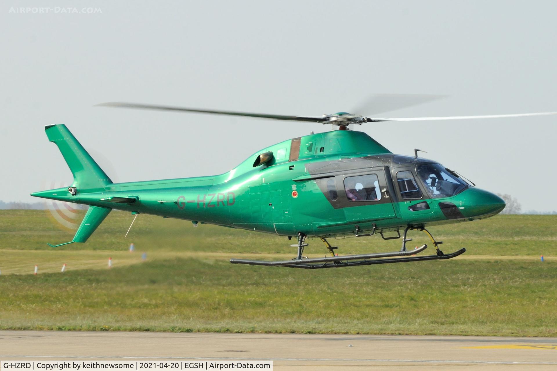 G-HZRD, 2020 AgustaWestland AW-119 MKII Koala Koala C/N 14961, Leaving Norwich.