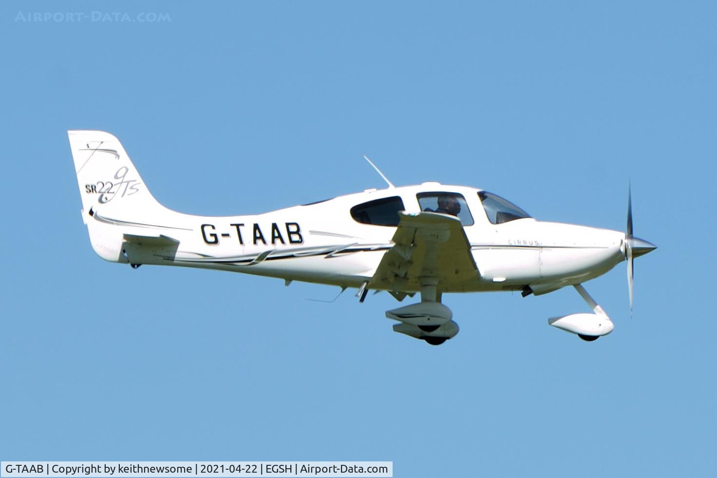 G-TAAB, 2006 Cirrus SR22 GTS C/N 1769, Arriving at Norwich.