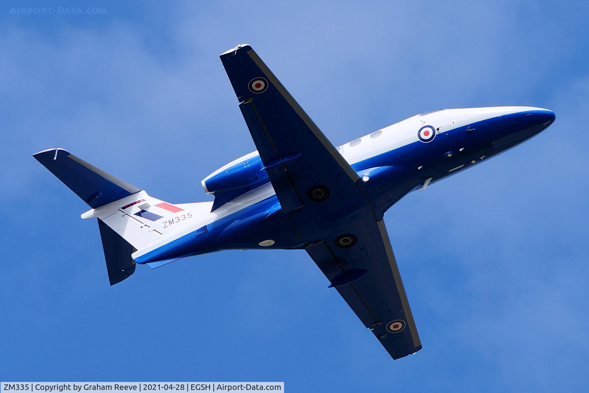 ZM335, 2017 Embraer EMB-500 Phenom 100 C/N 50000380, Departing from Norwich.