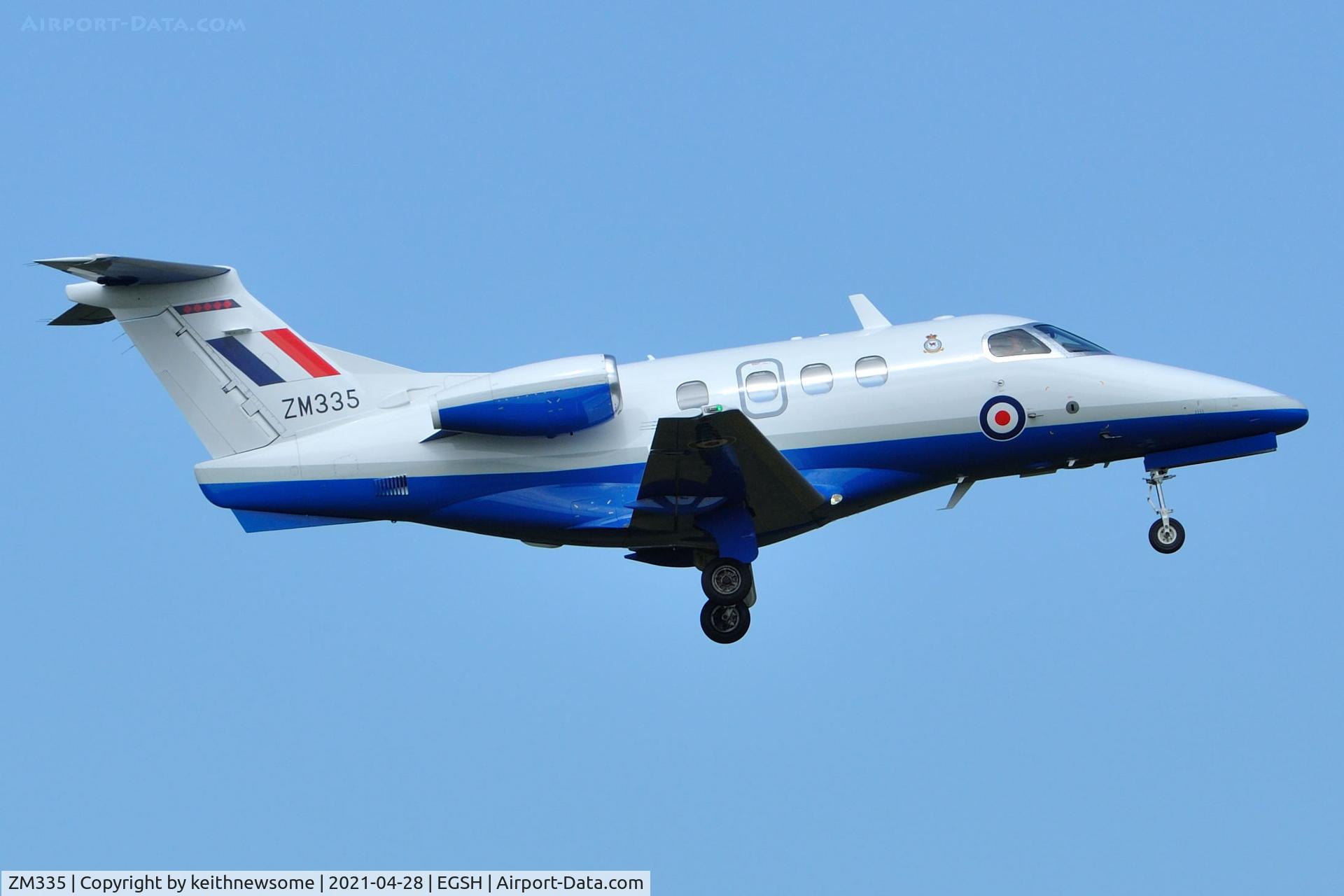 ZM335, 2017 Embraer EMB-500 Phenom 100 C/N 50000380, Training sortie at Norwich.