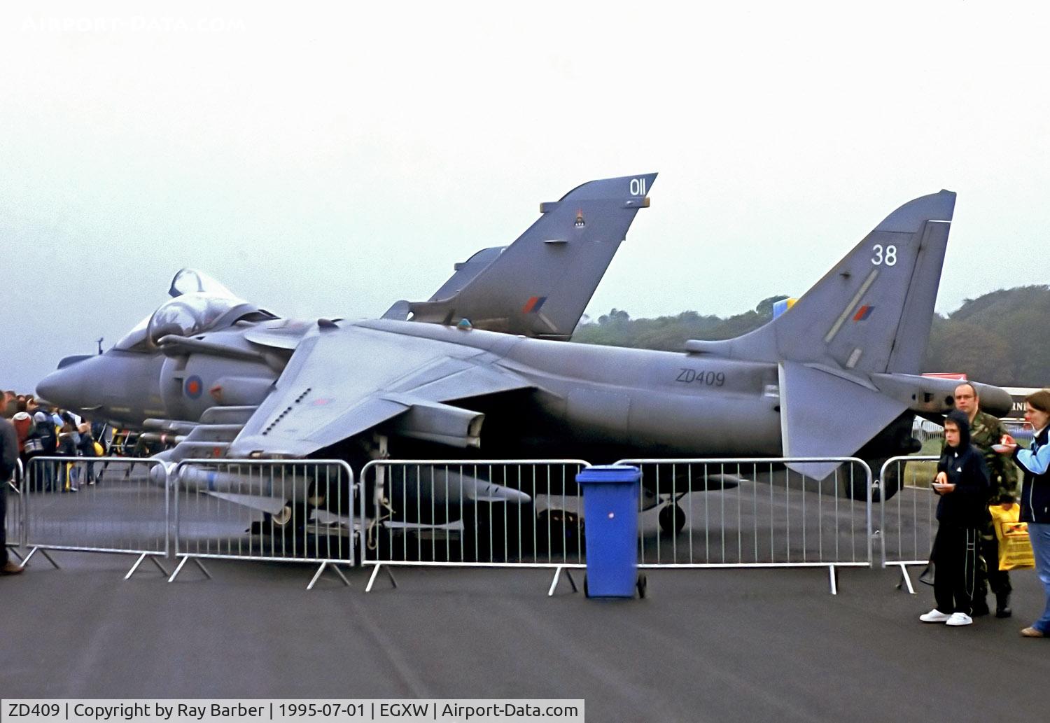 ZD409, British Aerospace Harrier GR.7 C/N P38, ZD409   BAe Harrier GR.7 [P38] (Royal Air Force) RAF Waddington~G 01/07/1995