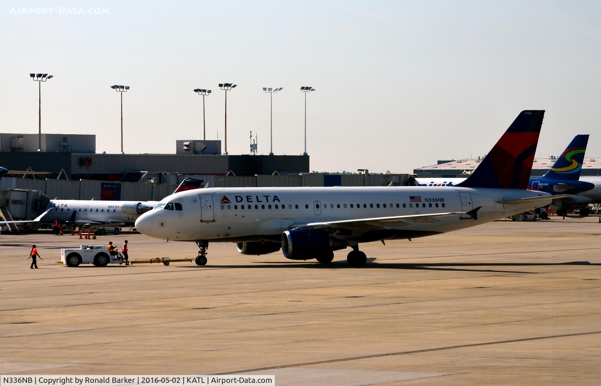N336NB, 2002 Airbus A319-114 C/N 1683, Pushback Atlanta