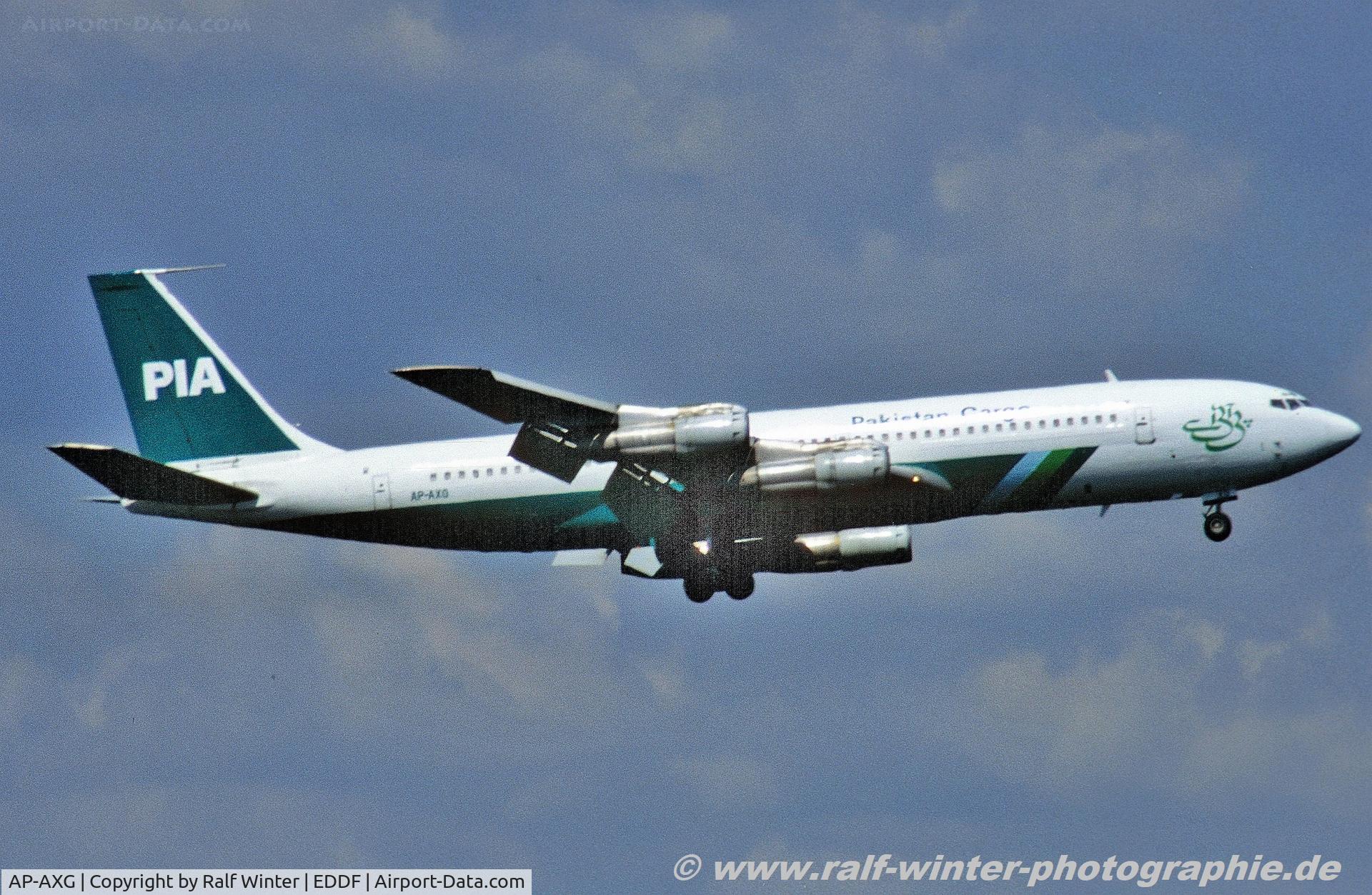 AP-AXG, 1970 Boeing 707-340C C/N 20488, Boeing 707-340C - PK PIA Pakistan International Airlines Cargo - 20488 - AP-AXG - 23.07.1996 - FRA