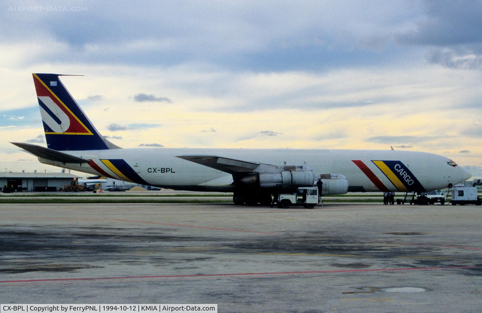CX-BPL, 1967 Boeing 707-331C C/N 19435, Aerolineas Uruguayas B707 at the cargo in MIA
