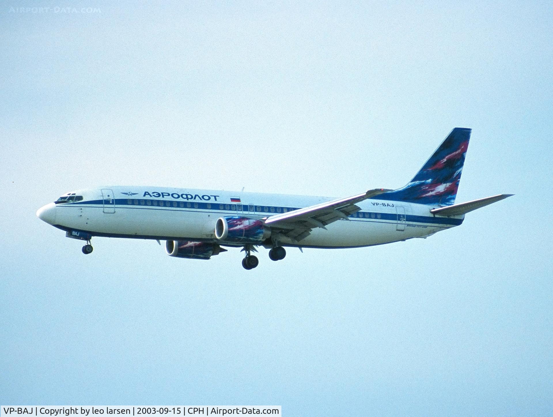 VP-BAJ, 1998 Boeing 737-4M0 C/N 29203, Copenhagen 15.9.2003