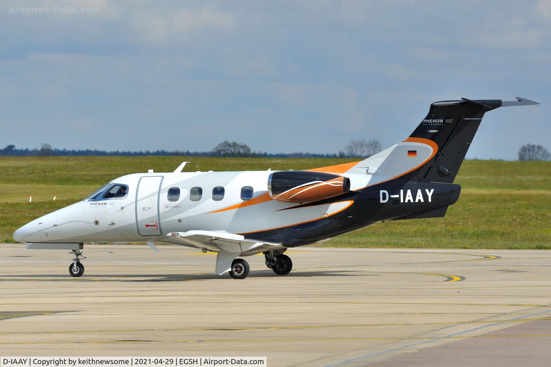 D-IAAY, 2011 Embraer EMB-500 Phenom 100 C/N 50000243, Arriving at Norwich.