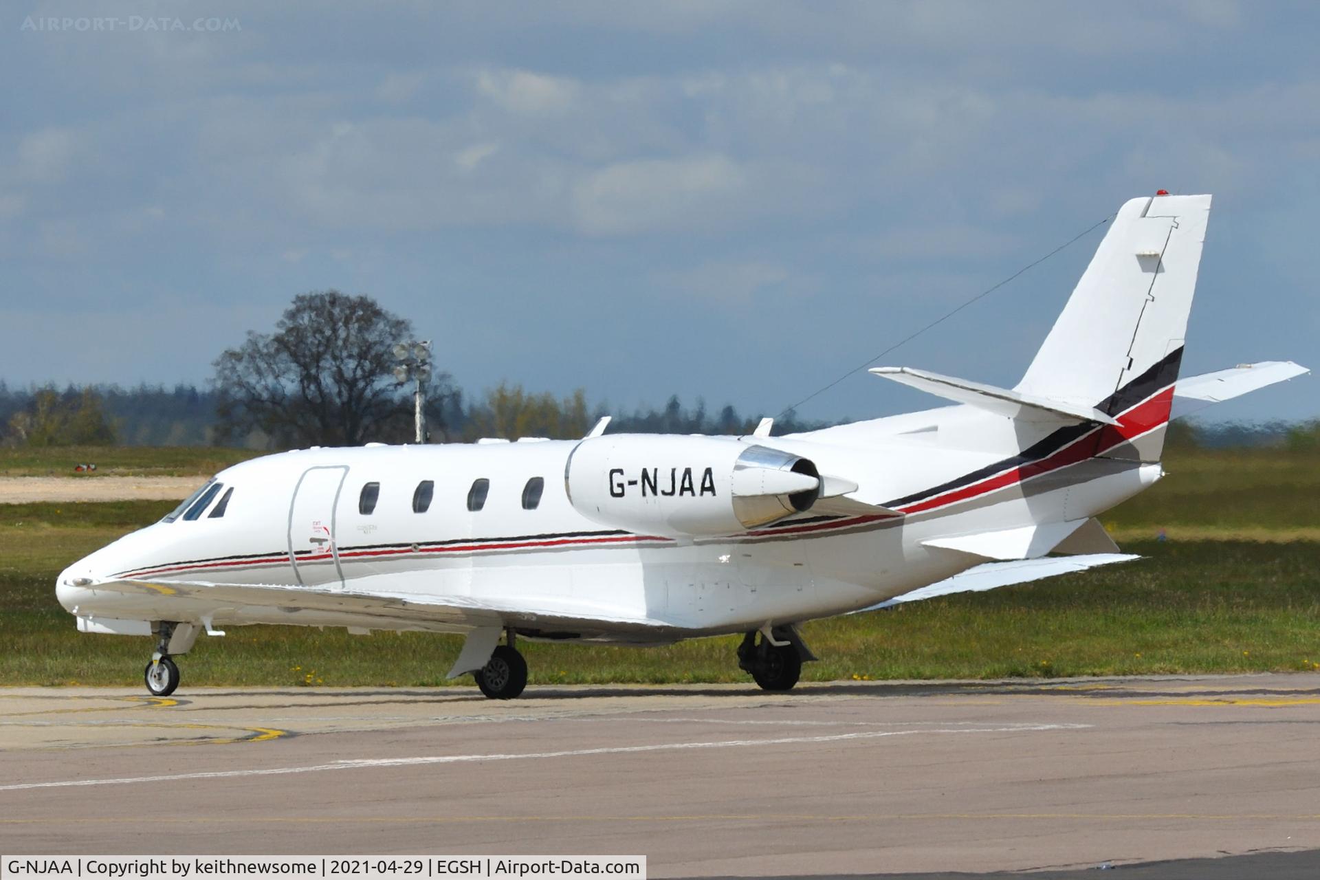 G-NJAA, 2008 Cessna 560 Citation Excel XLS C/N 560-5787, Arriving at Norwich from Belfast.