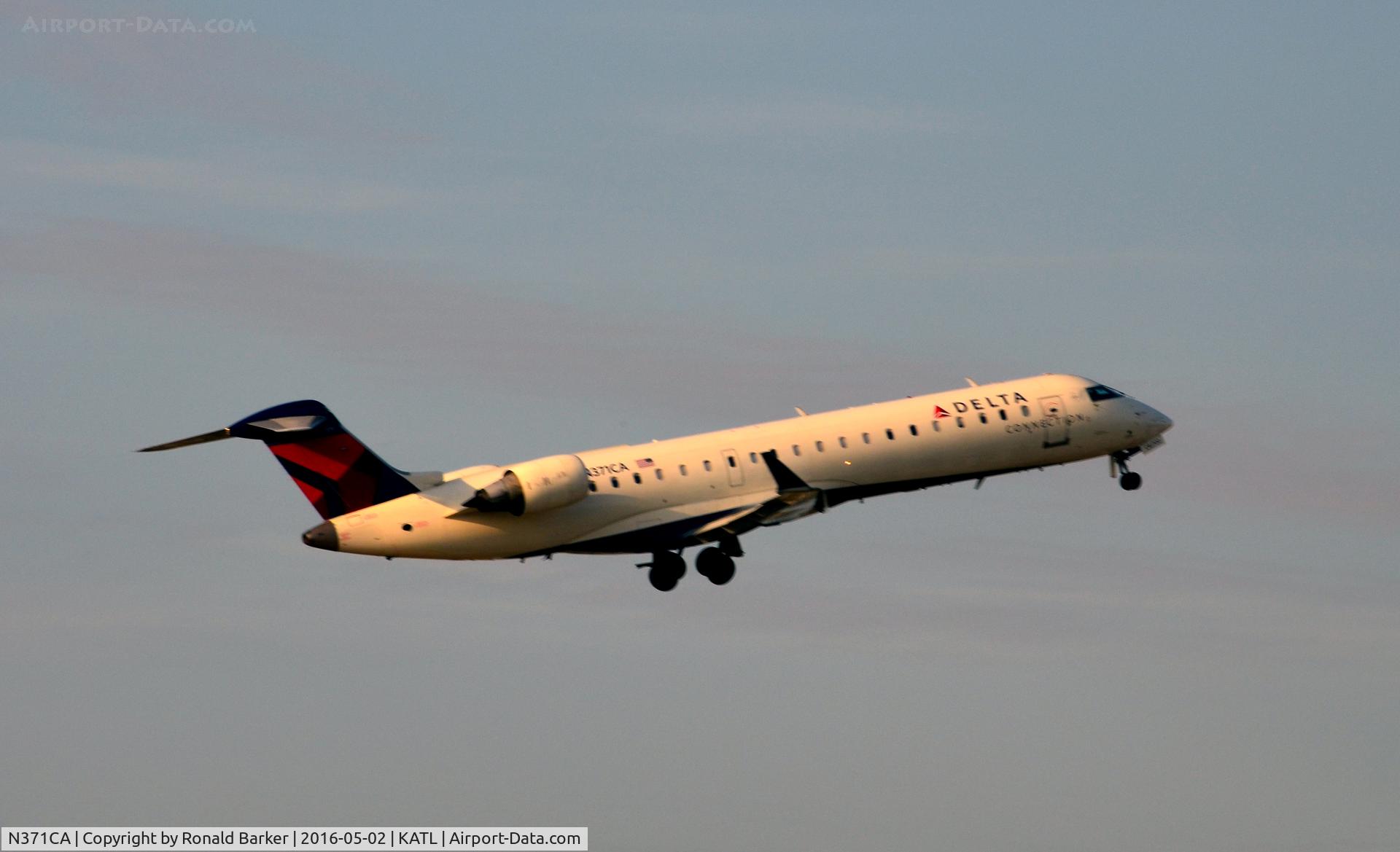 N371CA, 2003 Bombardier CRJ-701ER (CL-600-2C10) Regional Jet C/N 10082, Takeoff Atlanta
