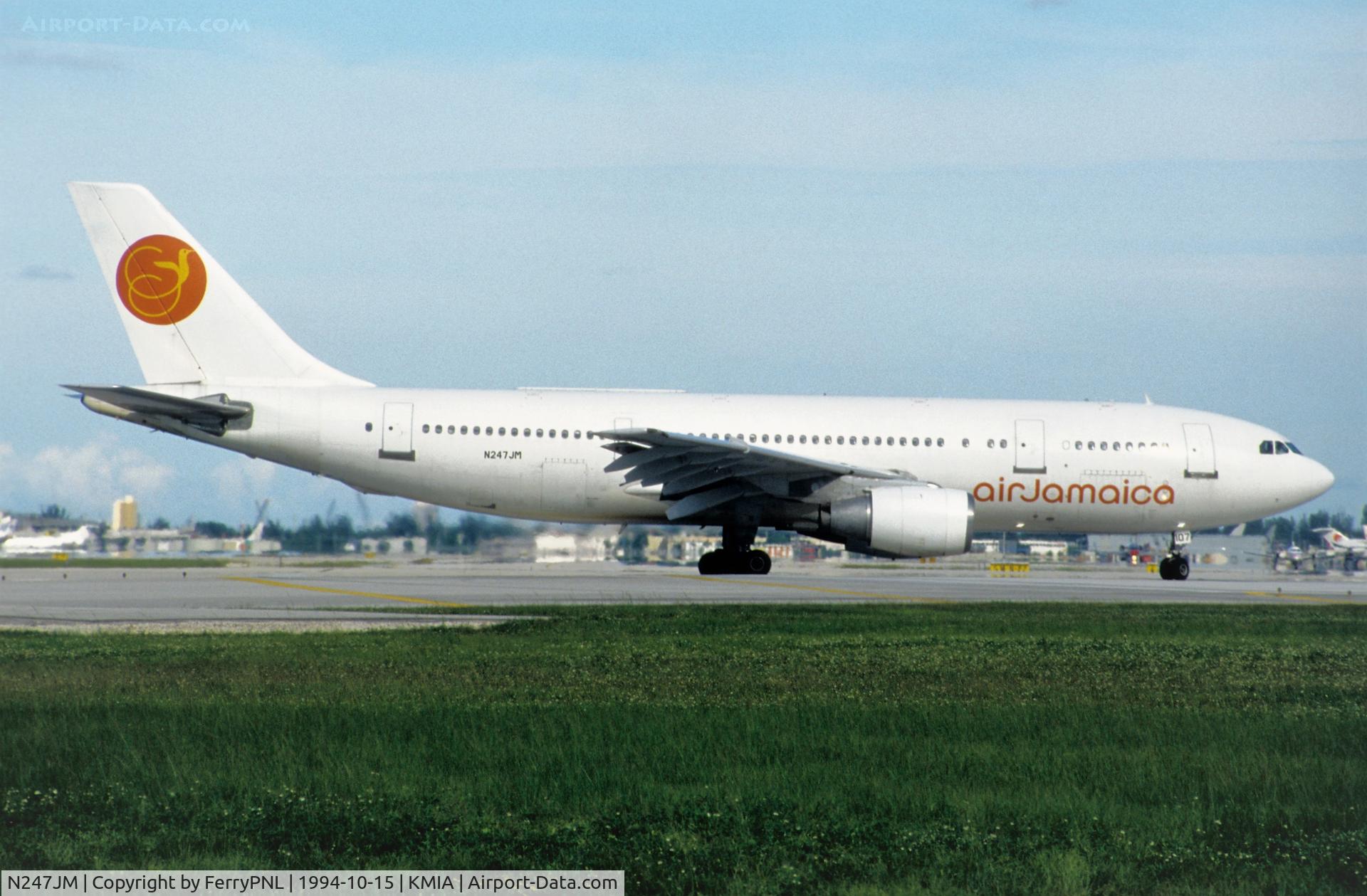N247JM, 1984 Airbus A300B4-203 C/N 247, Air Jamaica A300 lining-up. Former PanAm and now a freighter with AeroUnion.