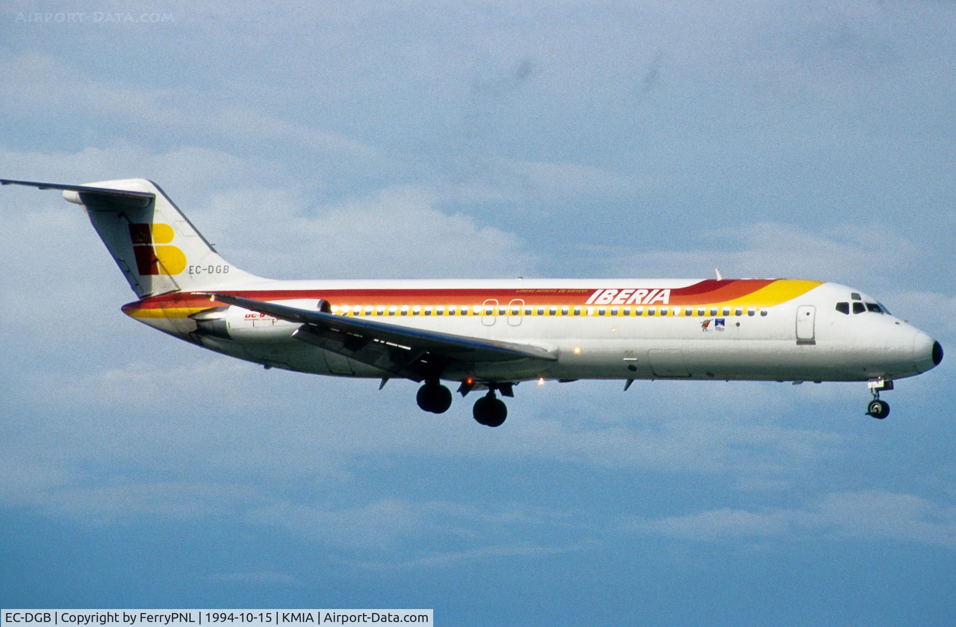 EC-DGB, 1979 Douglas DC-9-34 C/N 48103, Iberia DC-9-34. one of four based in MIA for feeder services