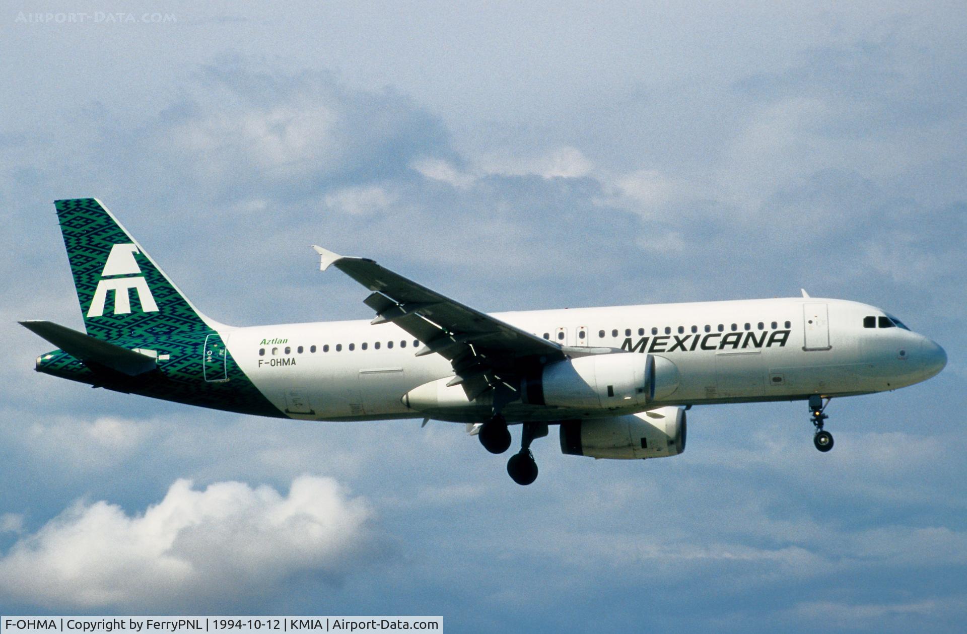 F-OHMA, 1992 Airbus A320-231 C/N 368, Landing of Mexicana A320