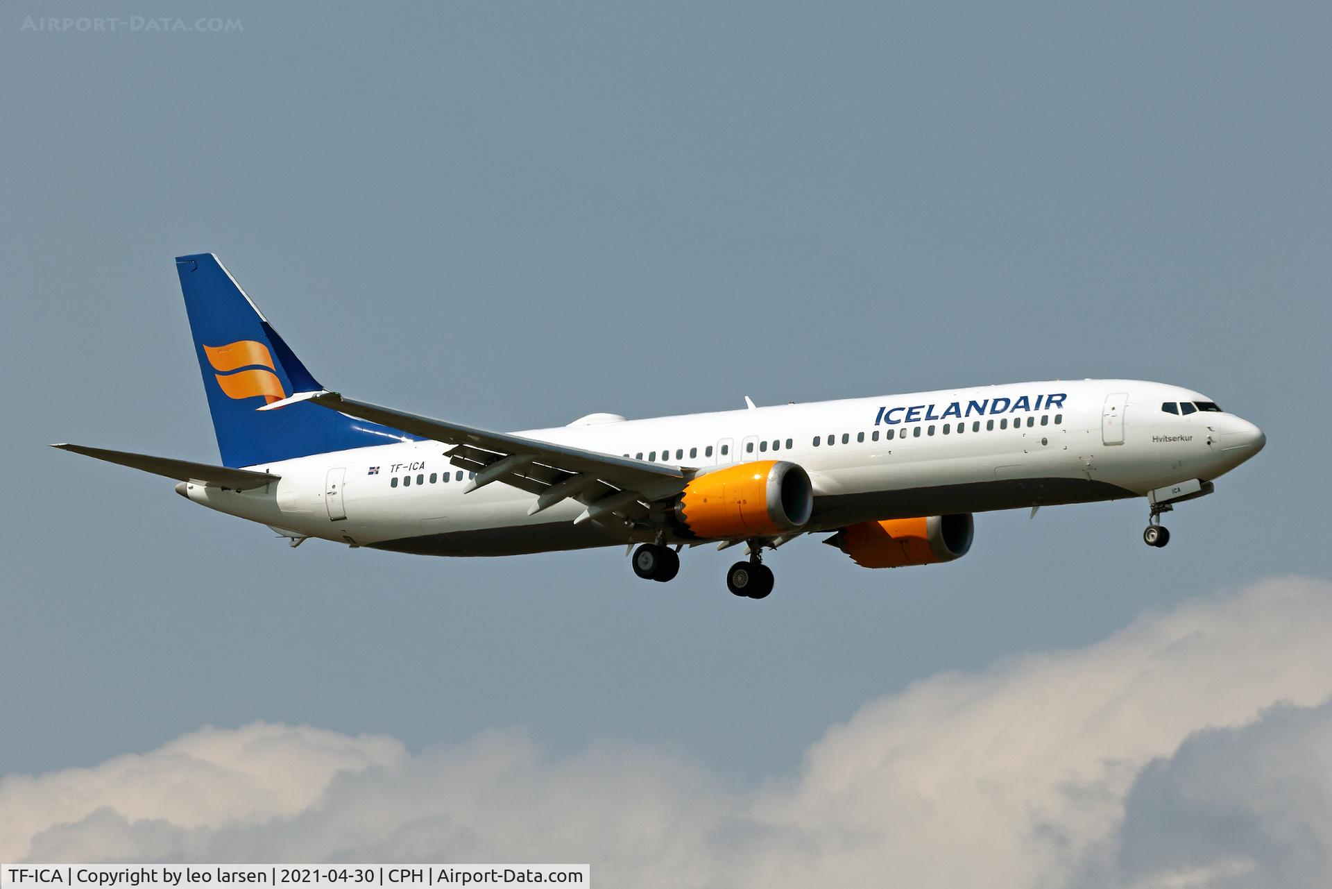 TF-ICA, 2019 Boeing 737-9 MAX C/N 44357, Copenhagen 30.4.2021 L/D R-04R