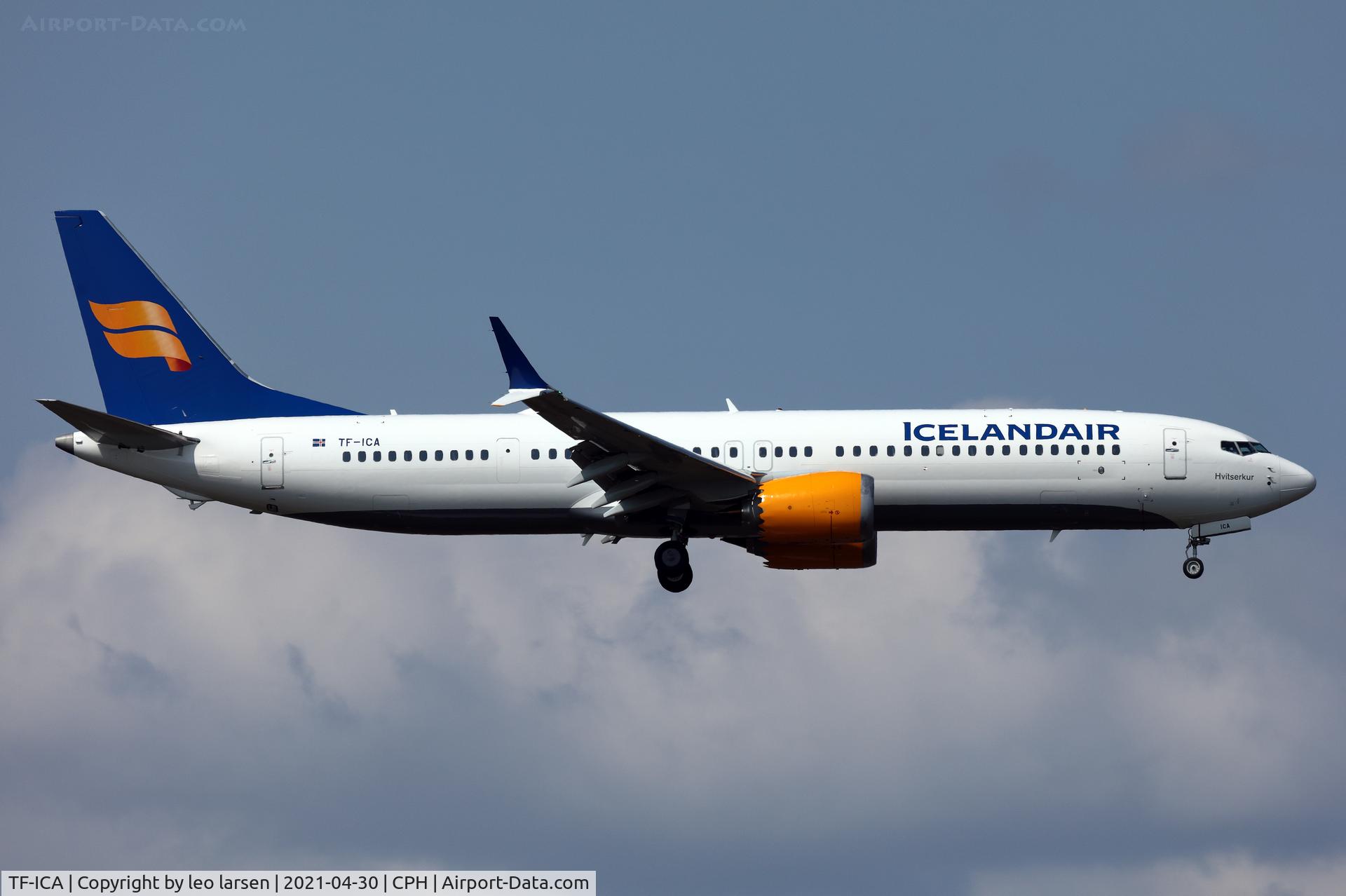 TF-ICA, 2019 Boeing 737-9 MAX C/N 44357, Copenhagen 30.4.2021 L/D R-04R