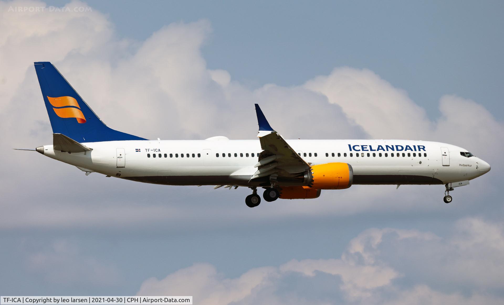 TF-ICA, 2019 Boeing 737-9 MAX C/N 44357, Copenhagen 30.4.2021 L/D R-04R