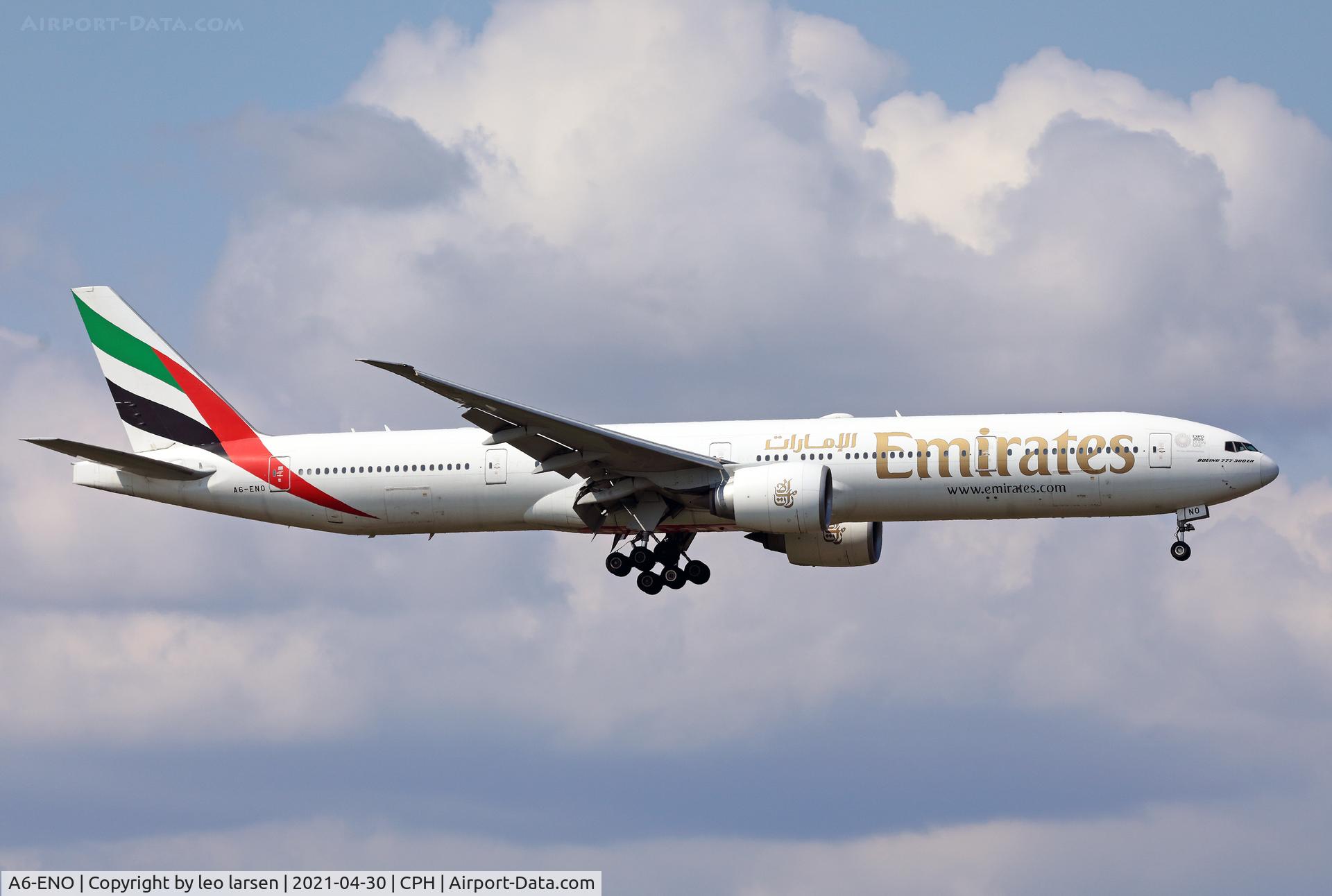 A6-ENO, 2014 Boeing 777-31H/ER C/N 41361, Copenhagen 30.4.2021 L/D R-4R