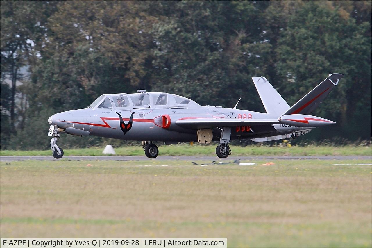 F-AZPF, Fouga CM-175 Zephyr C/N 28, Fouga CM-175 Zephyr, Taxiing rwy 22, Morlaix-Ploujean airport (LFRU-MXN) Air show 2019