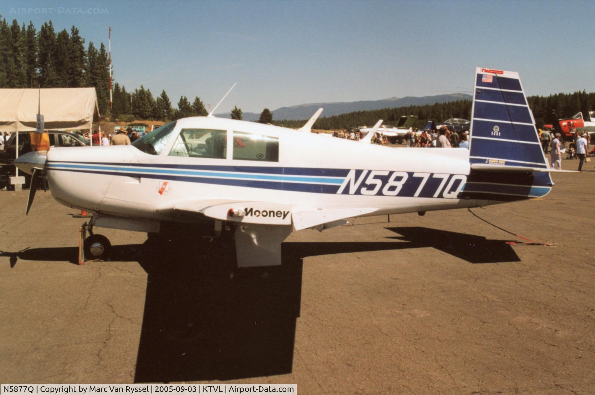 N5877Q, 1965 Mooney M20E C/N 803, At Tahoe Air Fest 2005.