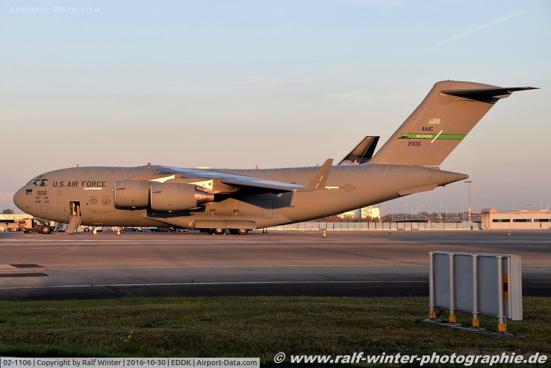 02-1106, 2002 Boeing C-17A Globemaster III C/N P-106, Boeing C-17A Globemaster III - MC RCH US Air Force USAF 62nd AW McChord - P-106 - 02-1106 - 30.10.2016 - CGN