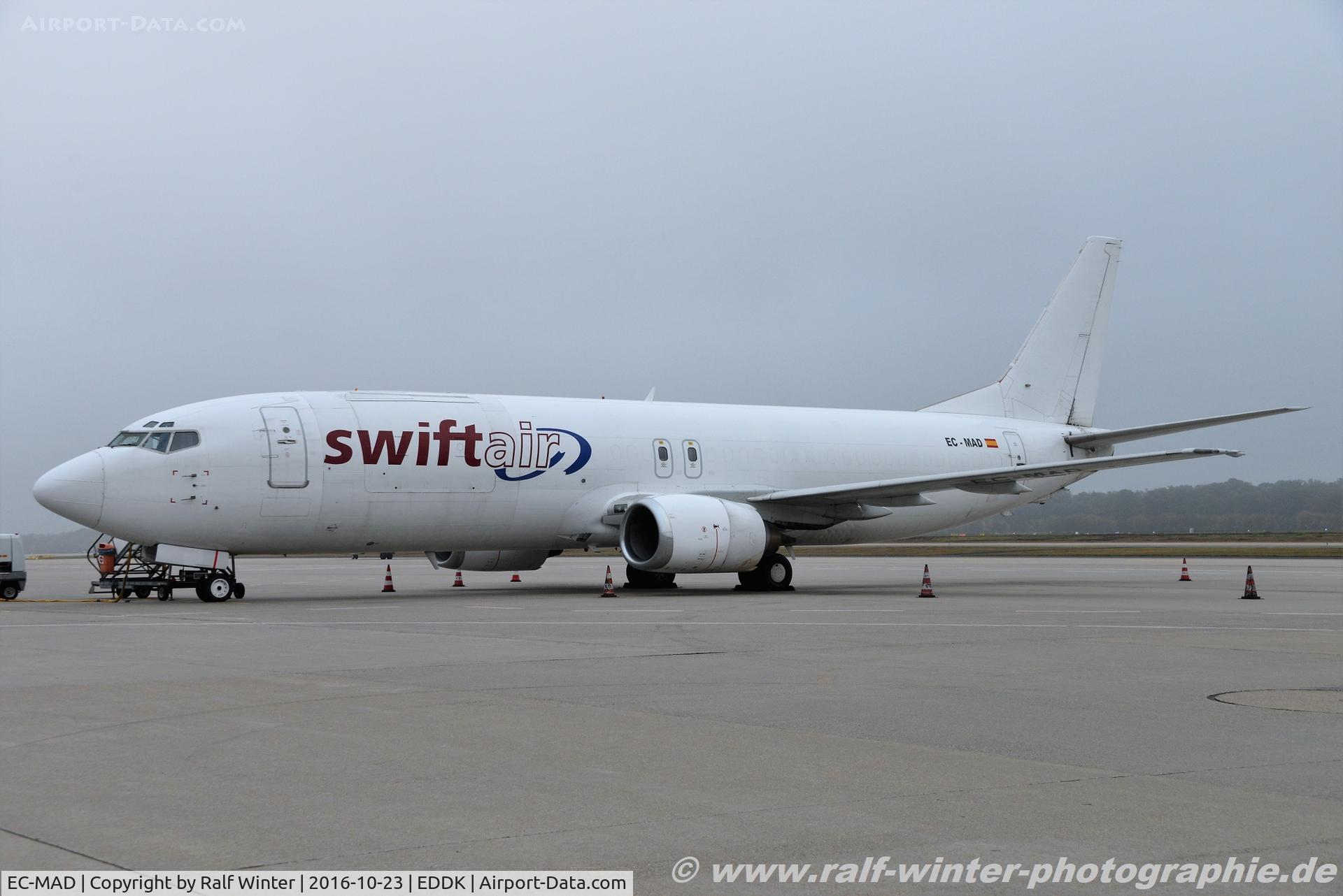 EC-MAD, 1992 Boeing 737-4Y0 C/N 25261, Boeing 737-4Y0SF - W3 SWT Swiftair - 25261 - EC-MAD - 23.10.2016 - CGN