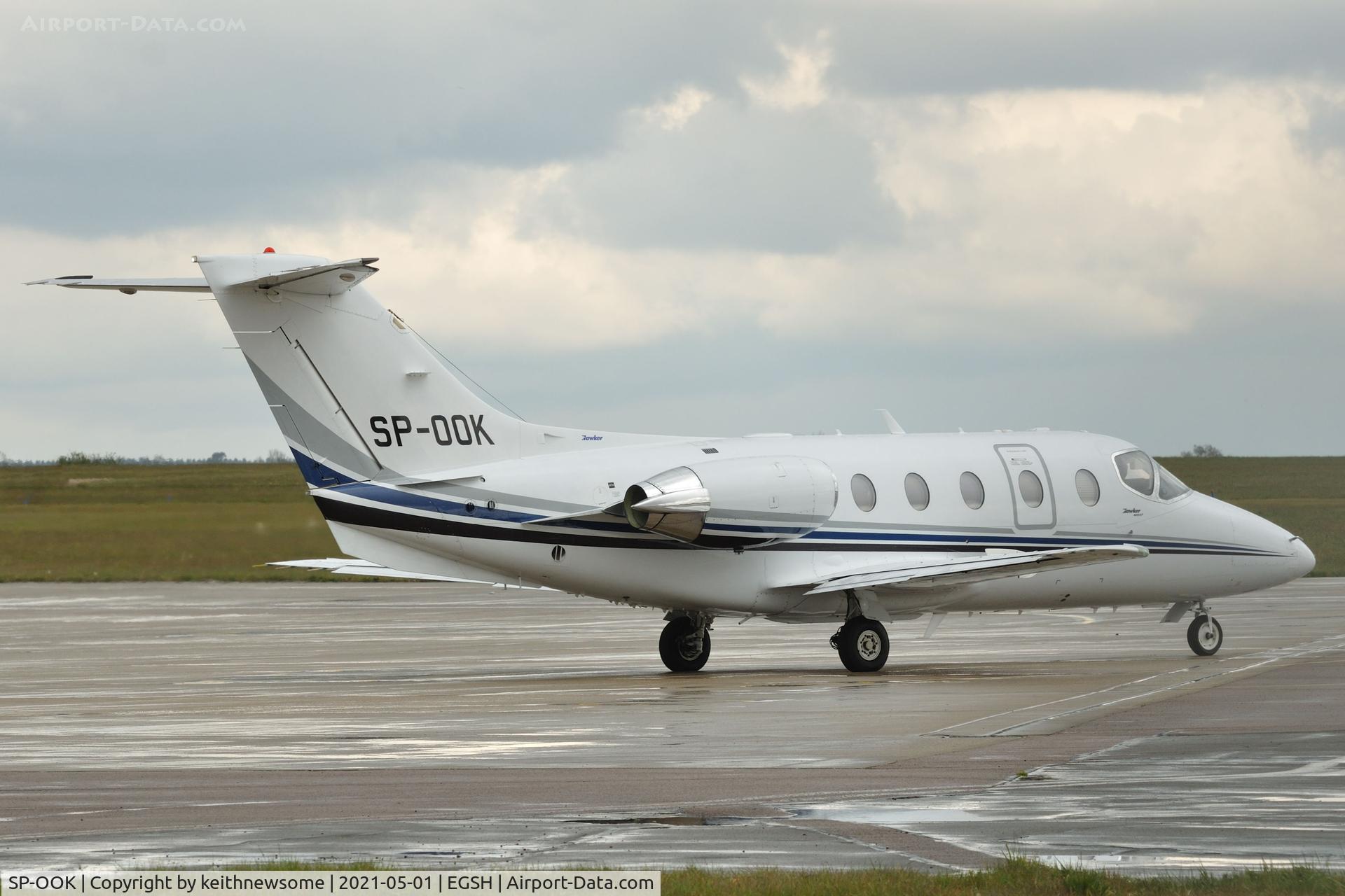 SP-OOK, 2007 Hawker Beechcraft 400A Beechjet Beechjet C/N RK-512, Leaving Norwich for Biggin Hill.