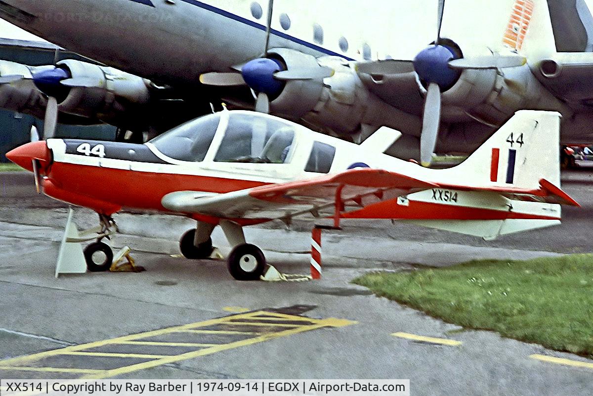 XX514, 1973 Scottish Aviation Bulldog T.1 C/N BH120/200, XX514   Scottish Aviation Bulldog T.1 [200] (Royal Air Force) RAF St Athan~G 14/09/1974