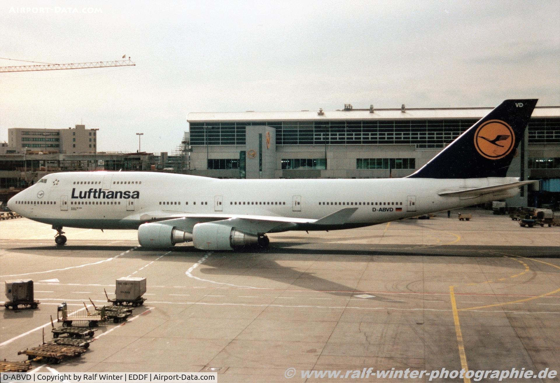 D-ABVD, 1990 Boeing 747-430 C/N 24740, Boeing 747-430 - LH DLH Lufthansa 'Bochum' - 24740 - D-ABVD - 07.1998 - FRA