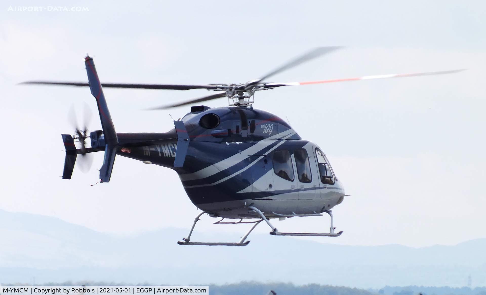 M-YMCM, 2012 Bell 429 GlobalRanger C/N 57107, M-YMCM at Liverpool John Lennon Airport.