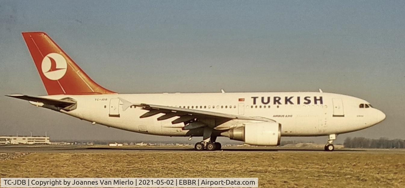 TC-JDB, 1989 Airbus A310-304 C/N 497, Awaiting T/O clearance at Brussels