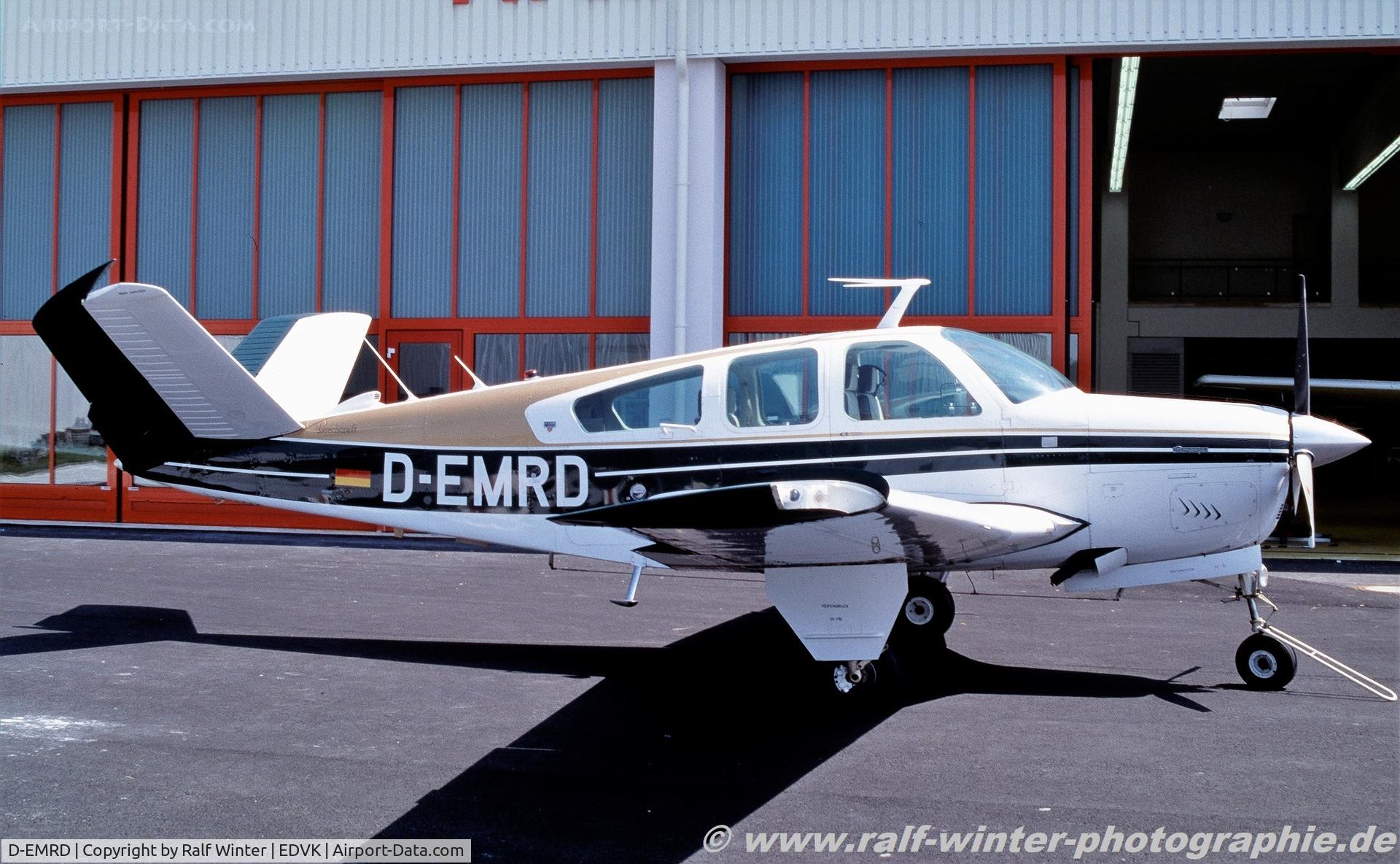 D-EMRD, 1978 Beech V35B Bonanza Bonanza C/N D-10138, Beech V35B Bonanza - Private - D-10138 - D-EMRD - 1996 - EDVK