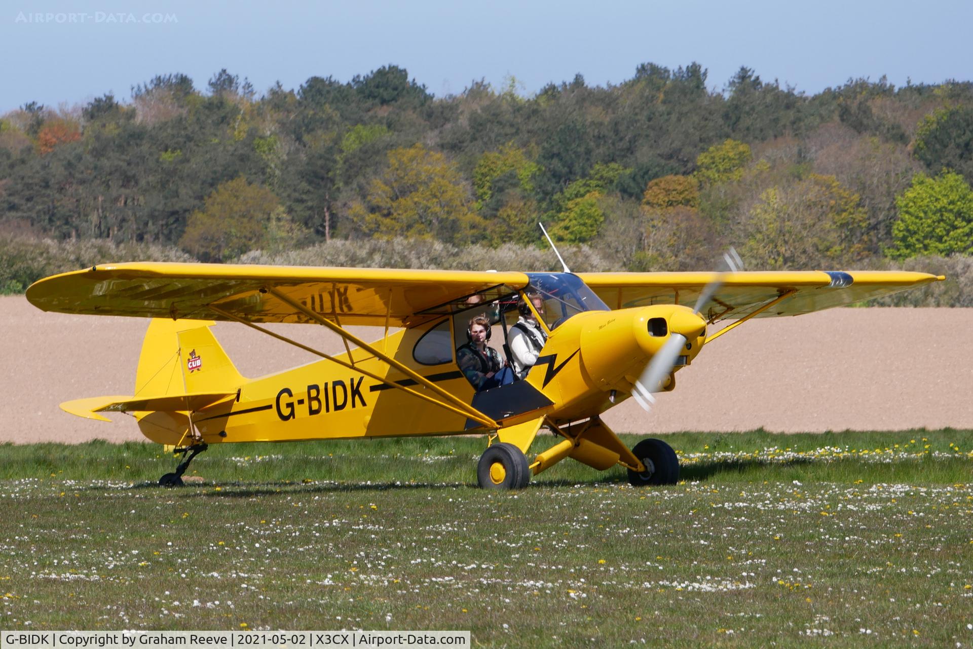 G-BIDK, 1958 Piper PA-18-150 Super Cub C/N 18-6591, Just landed at Northrepps.