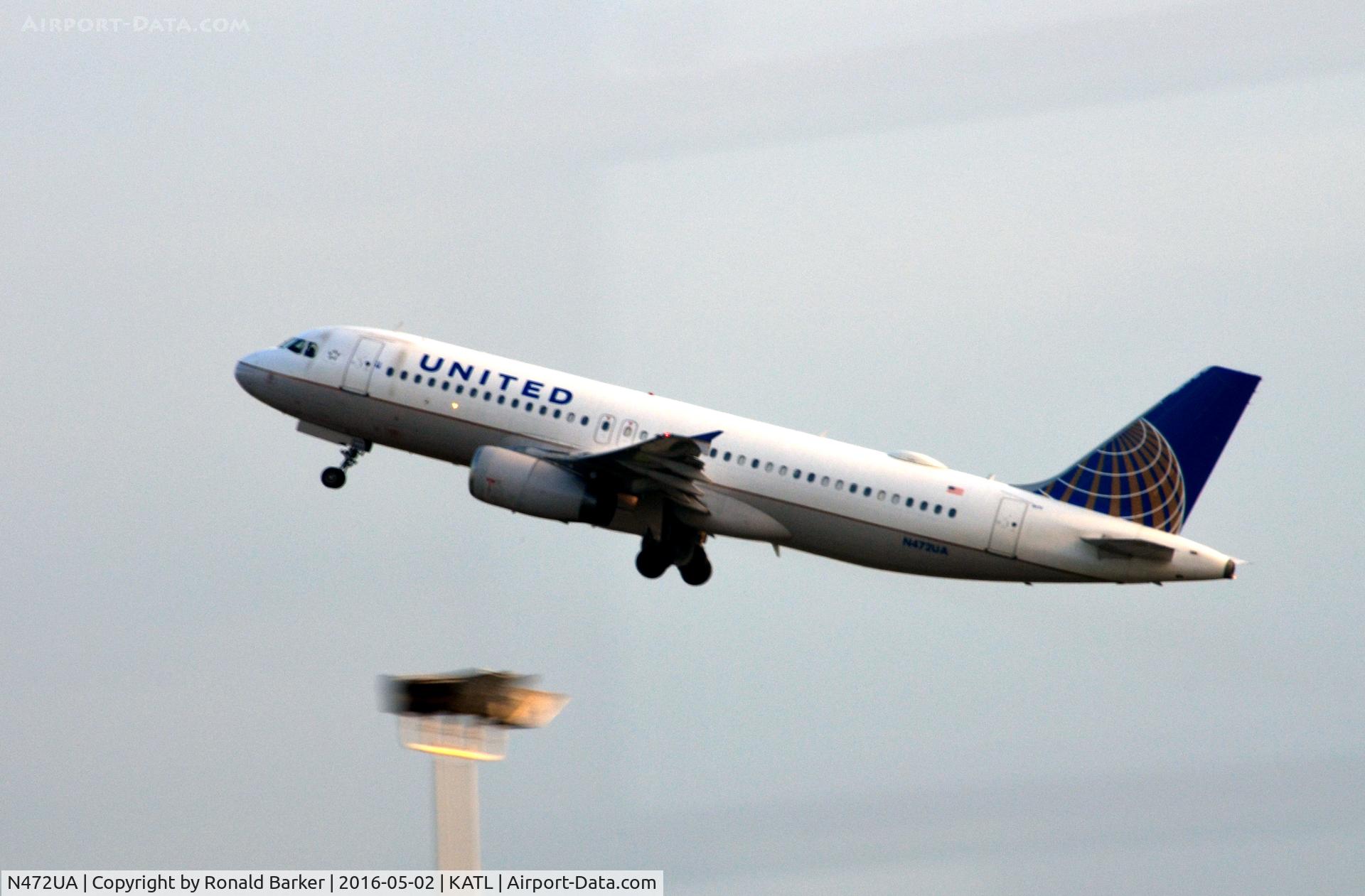 N472UA, 2001 Airbus A320-232 C/N 1435, Takeoff Atlanta