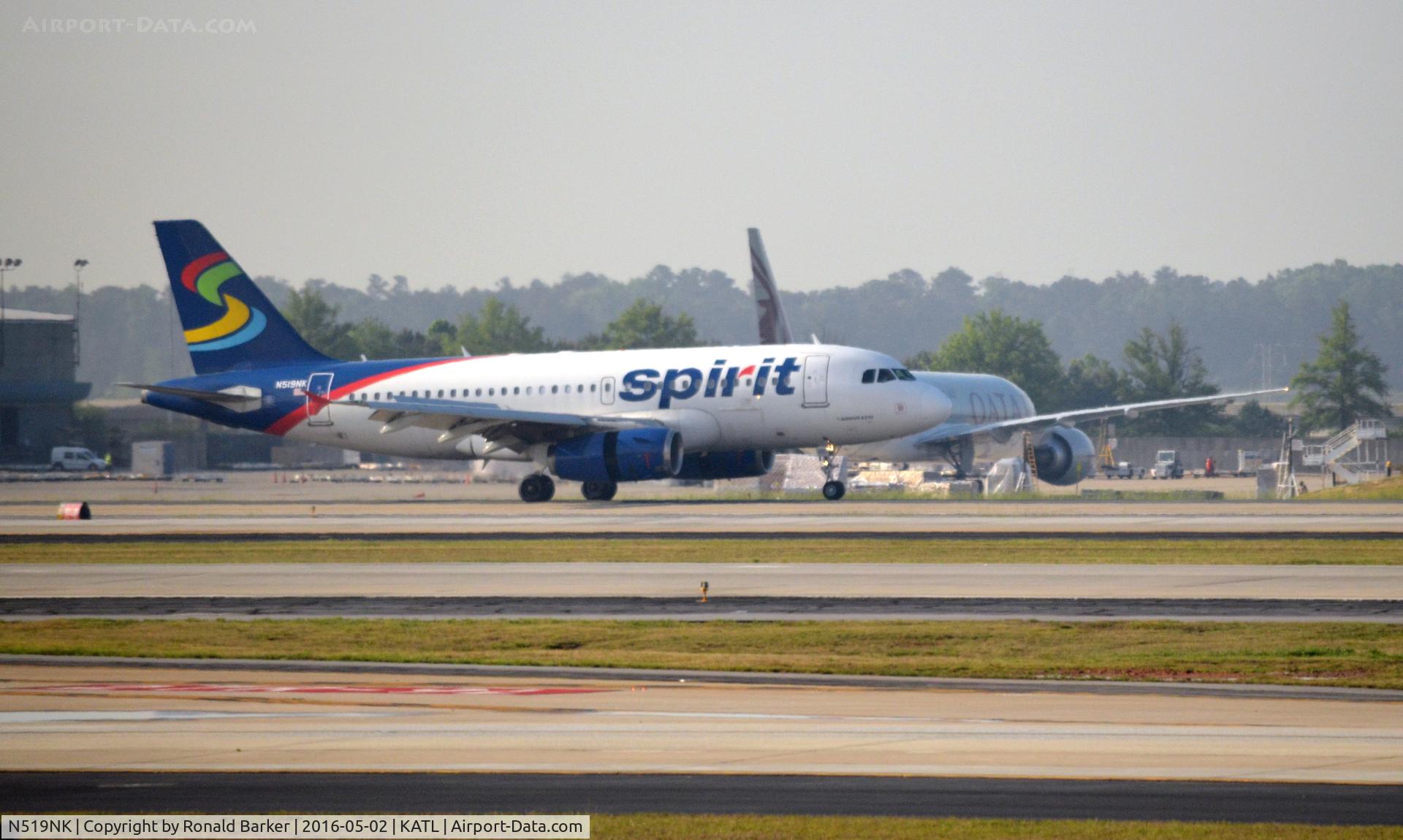 N519NK, 2006 Airbus A319-132 C/N 2723, Landing Atlanta