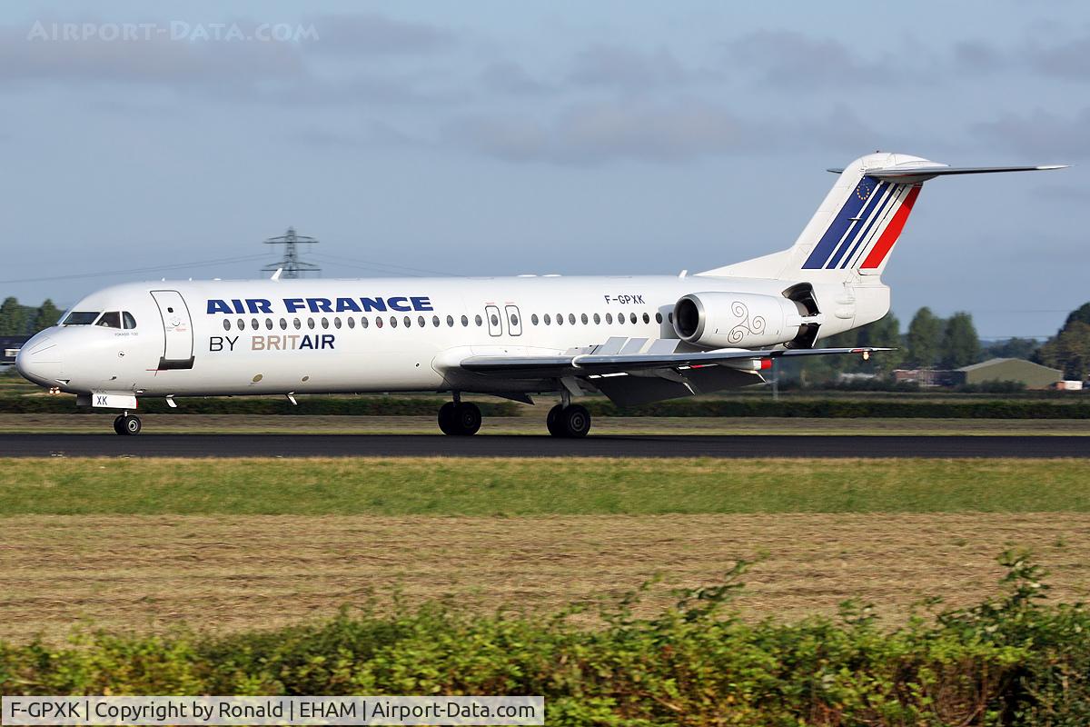 F-GPXK, 1991 Fokker 100 (F-28-0100) C/N 11329, at spl